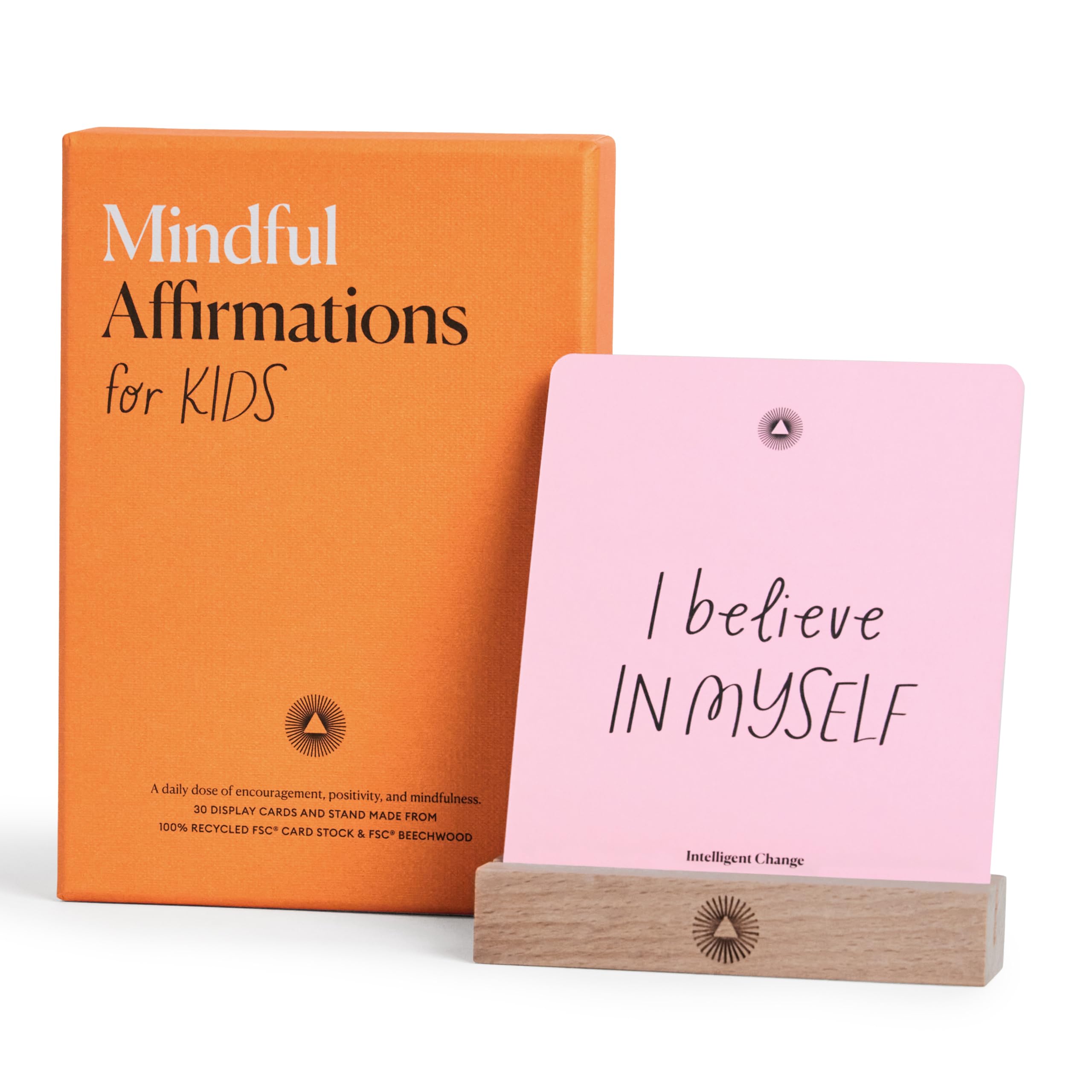Intelligent Change Mindful Affirmation Cards for Kids, Daily Words of Inspiration, Boost Self-Esteem, Happy Inspirational Gifts, Positive Affirmation for Children, Display Stand, 30 Card Deck