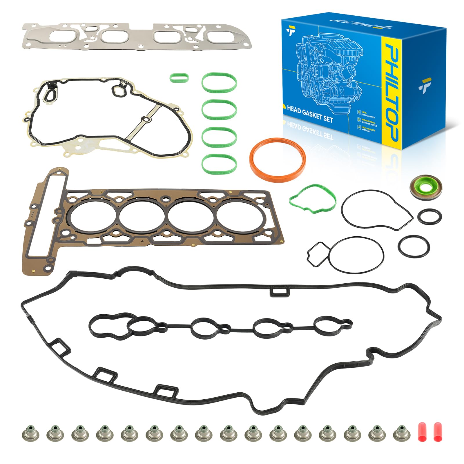 PHILTOP Head Gasket Kit Fit for Chevy Equinox/GMC Terrain 2010-2012 2.4L | Fit for Buick Verano 2012-2017, Captiva Sport 2012-2015, Regal 2011-2017, LaCrosse 2010-2016 2.4L, OE# HS26517PT, HS54874
