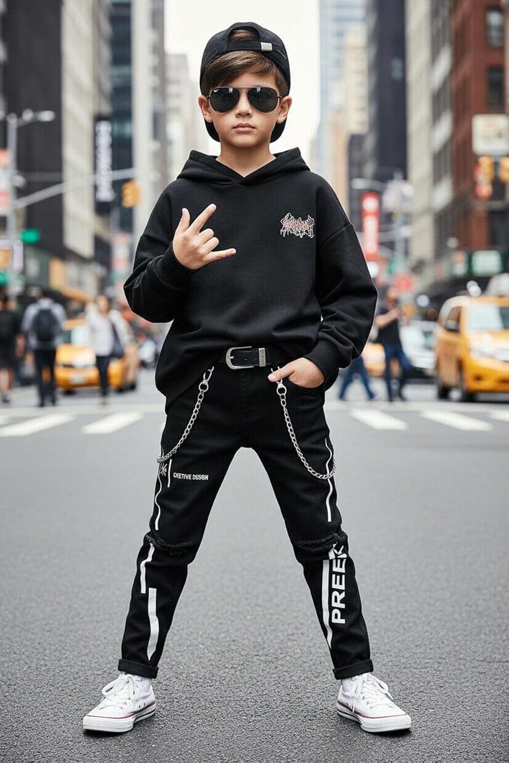 Boy's Skinny Fit Ripped Destroyed Distressed Fashion Kids Denim Jeans Pants - Image 6