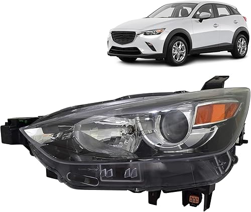Repuesto para Mazda CX-3 2016-2021 compatible con DOTSAE, conjunto de faros delanteros halógenos con bombillas, lado izquierdoconductor, disponible en Yaxa Venezuela