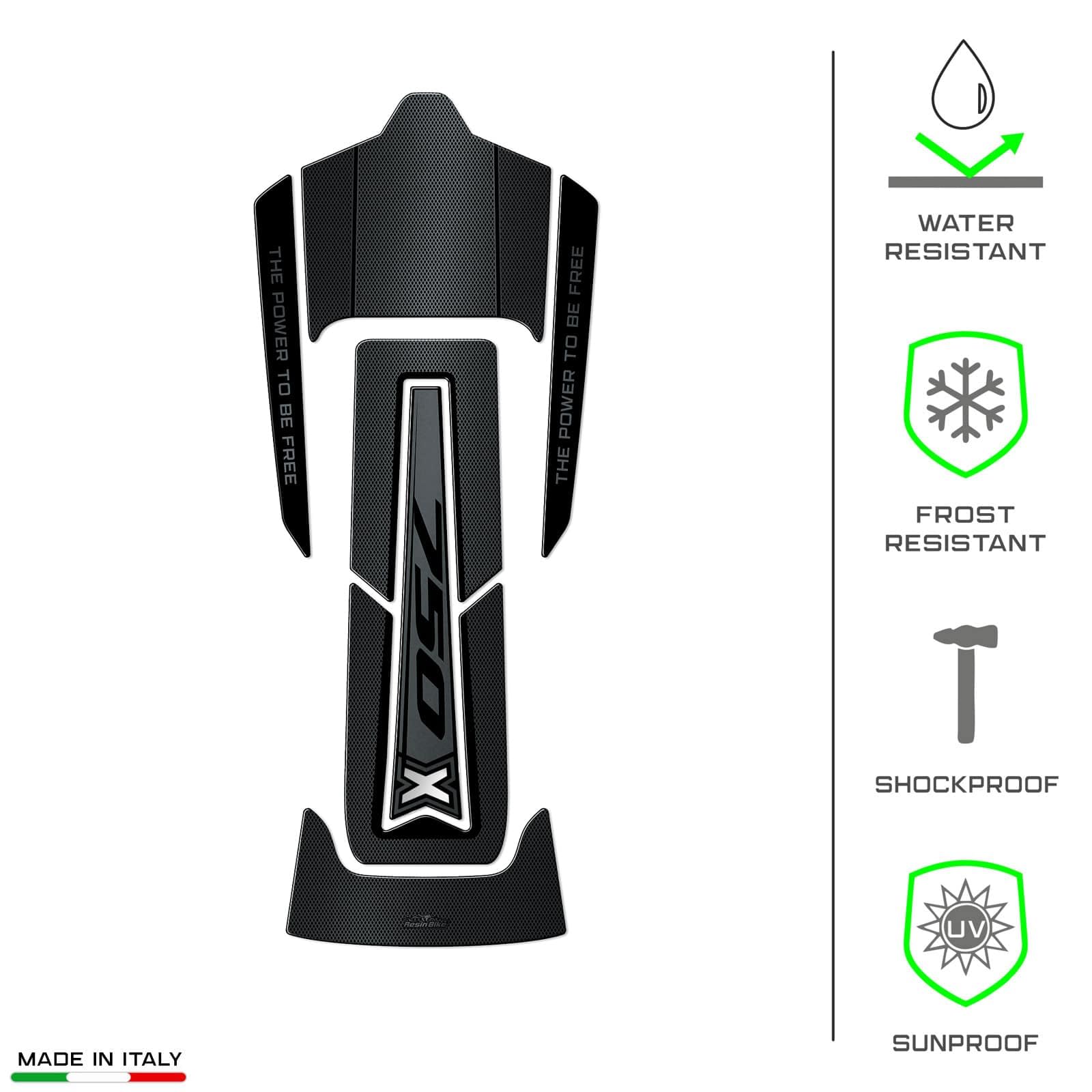 Resin Bike Adhesivos de Moto Compatibles con Honda NC750X 2021-2026. Protection de Tanque de Choques y Arañazos de Moto. Pegatinas 3D Resinadas Made in Italy