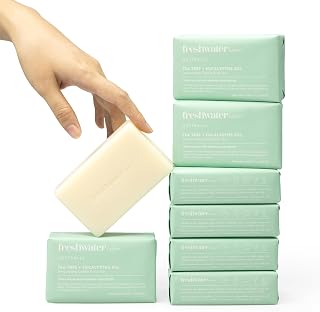 Natural Soap Bar- Tea Tree + Eucalyptus Oil| 7oz x 8 Pack.Castile Bar Soap, Soap Bar, Natural Bar Soap, Body Soap Bars With Essential Oil For Sensitive Skin