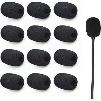 12 St ck Ersatz-Windschutz f r Mikrofon und Headset aus Schaumstoff Mic Abdeckung Mini-Headset Windschutzscheibe f r Unterricht B hnenperformance Treffen