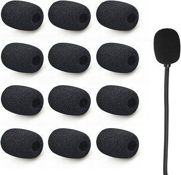 12 Pcs Headset Microphone Covers Foam, Microphone Foam Cover, Microphone Protector, Handheld Mic Foam Windshield, 30X22X8MM