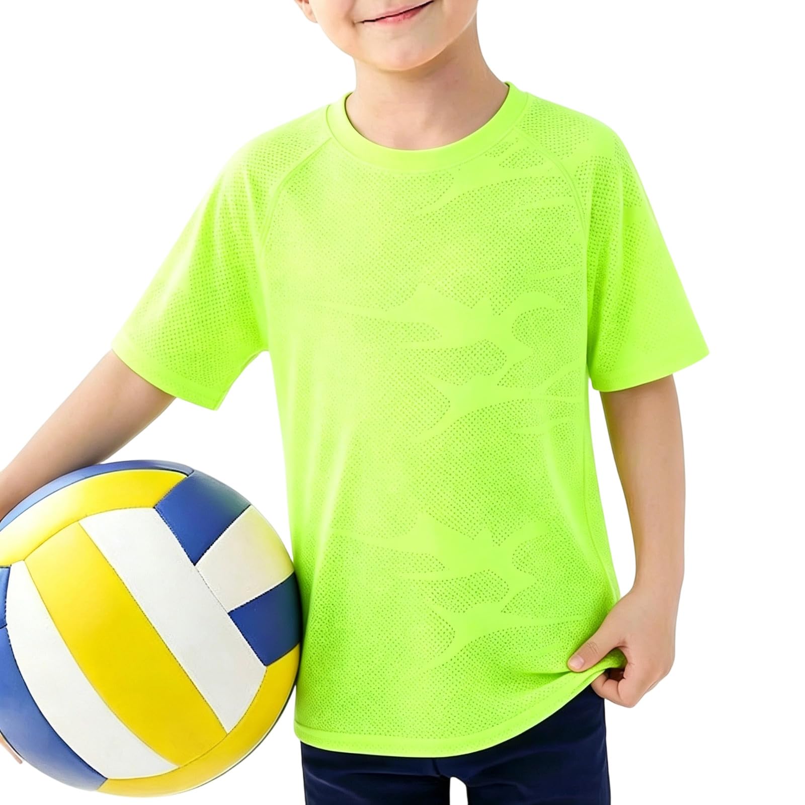 Camisa de Niño-Camiseta Deportiva Infantil Manga Corta para niños Ideal para Juego Diario y Rendimiento atlético Camiseta Ligera Transpirable Mezcla Mixta Juvenil para Uso Cotidiano Escolar y activid