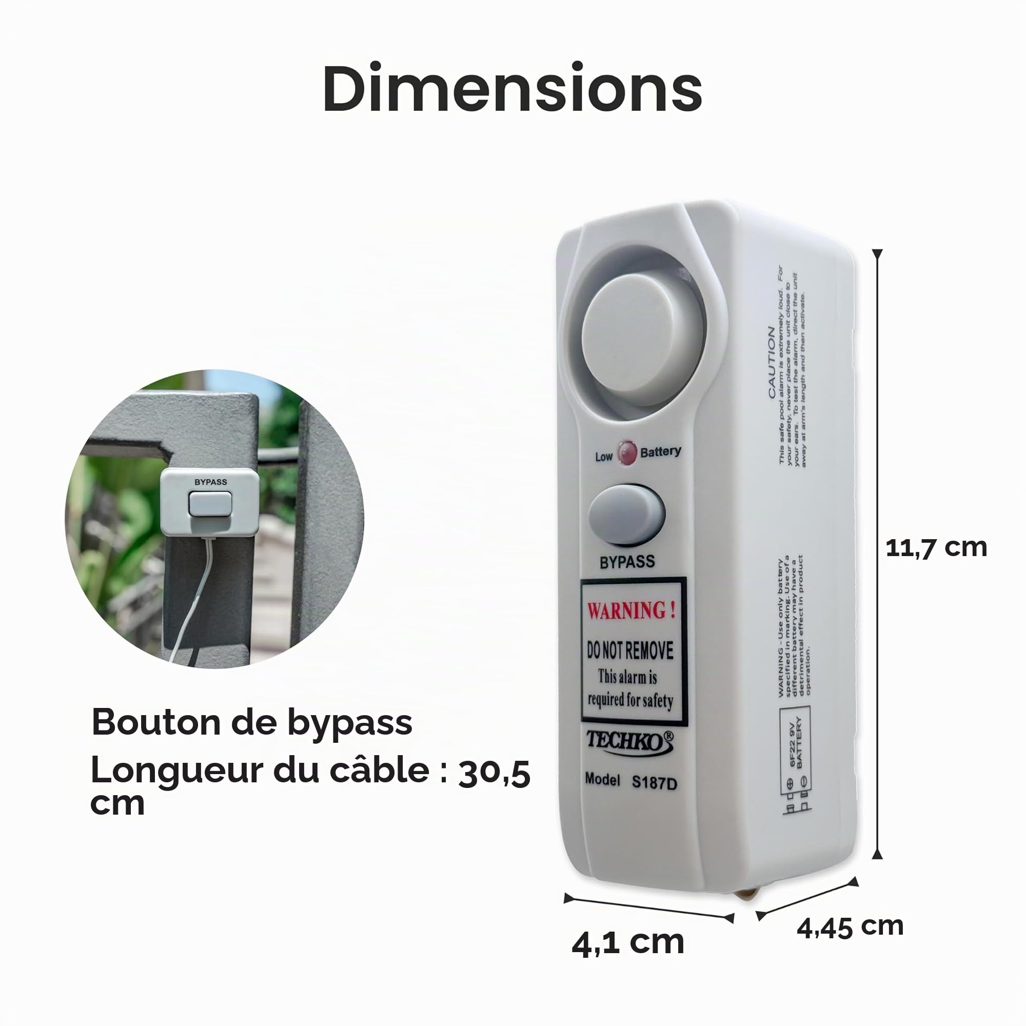 Techko Alarme de Piscine sûre S187D