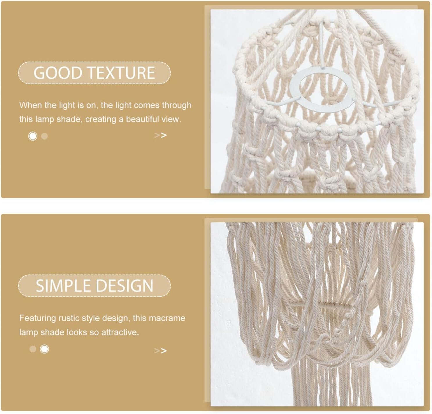 Bohemian Macrame Hand Woven Lamp Shade Softens Light for Bedroom and Living Room Chic Cotton Design Tassels for Ceiling and Hanging Lights