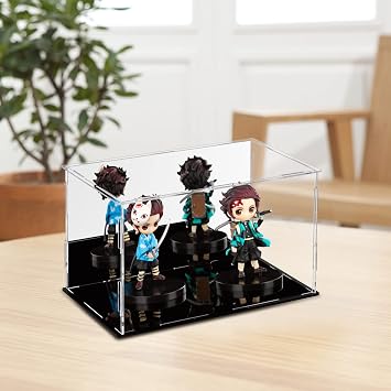 Ecoseao Acrylic Display Case with Mirror, Clear Acrylic Organizer Box Assemble Countertop Dustproof Protection Showcase for Action Figures, Collectibles, Home Storage (25cmx15cmx15cm)