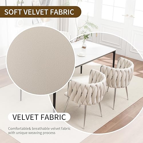 Miniatura 3 de Juego de 4 Sillas de Comedor de Terciopelo Systemkenji, Sillas Tapizadas para Comedor con Patas de Metal, Sillas de Comedor Modernas 4, Sillas