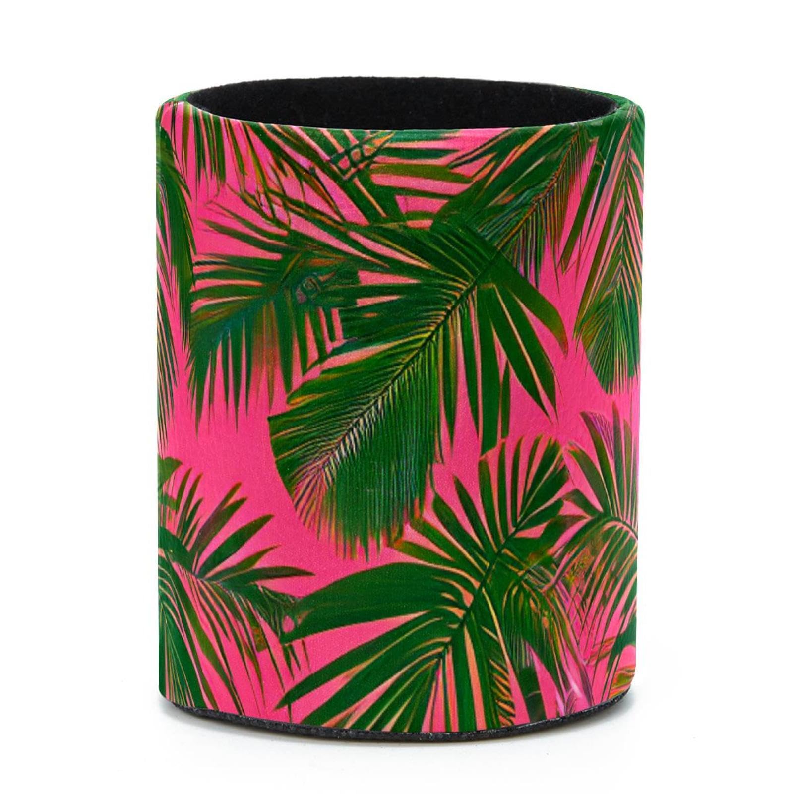 VAPOKF Round Pencil Holders for Desk, Tropical Palm Pen Holders Pen Pot Makeup Brushes Storage Desktop Stationery Supplies Organiser for Home Office