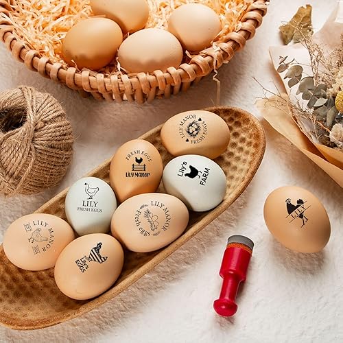 Miniatura 4 de Sellos de huevos personalizados para huevos frescos, sello de pollo de goma pertsonalizado con tu propio diseño, marcado para huevos frescos de