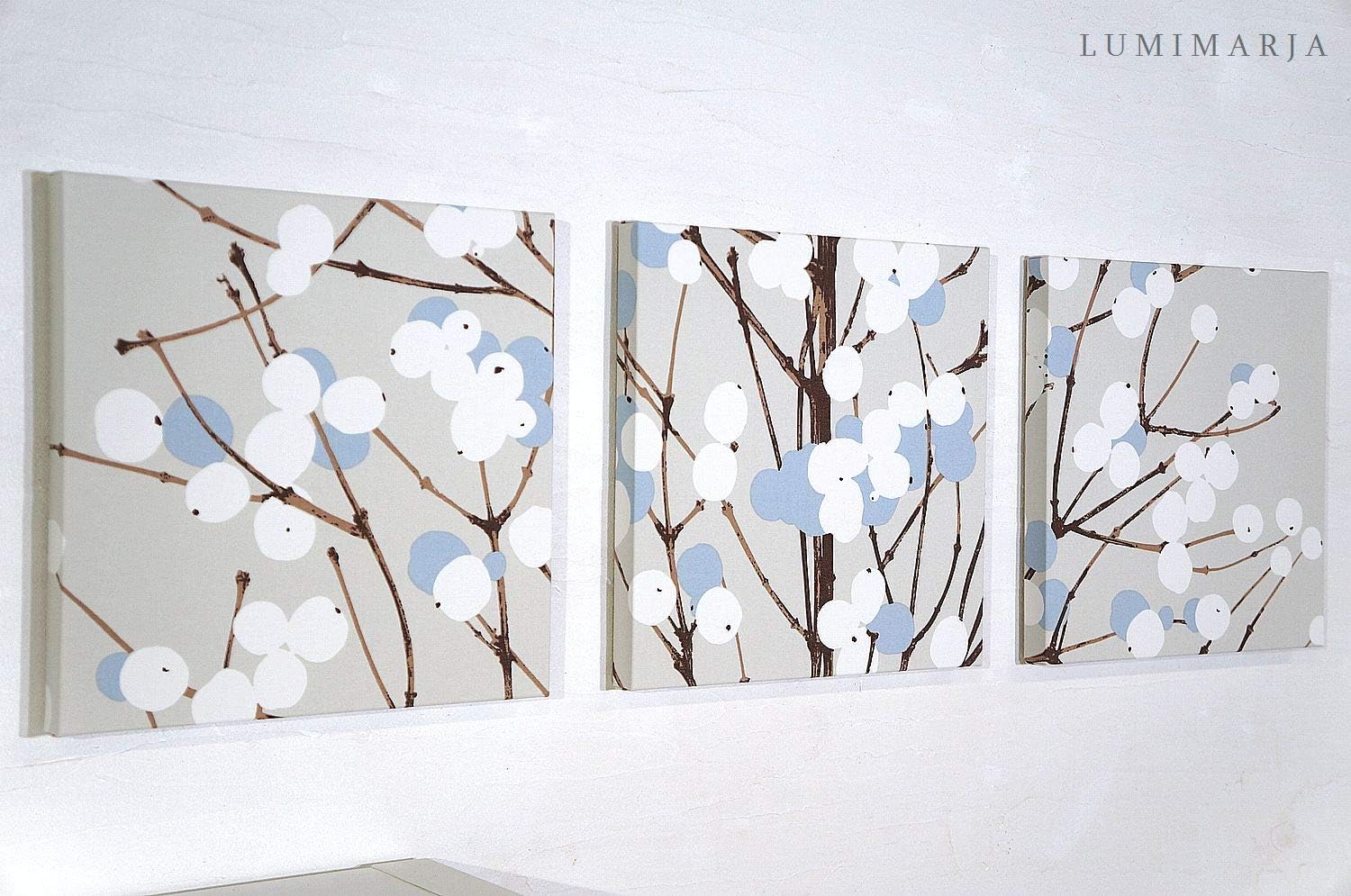 Lumimarja Blue Fabric Panel, 11.8 x 11.8 x 1.0 inches (30 x 30 x 2.5 cm), 3 Tiers, Scandinavia, New Color, Lumimarja