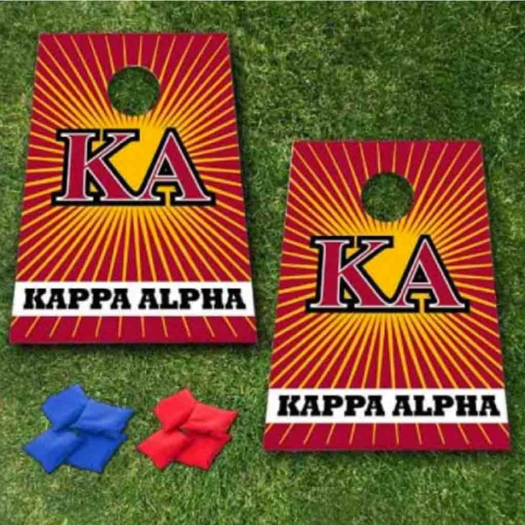 VictoryStore Cornhole Games - Kappa Alpha Order Cornhole Bag Toss Game - Starburst - 8 Bags Included
