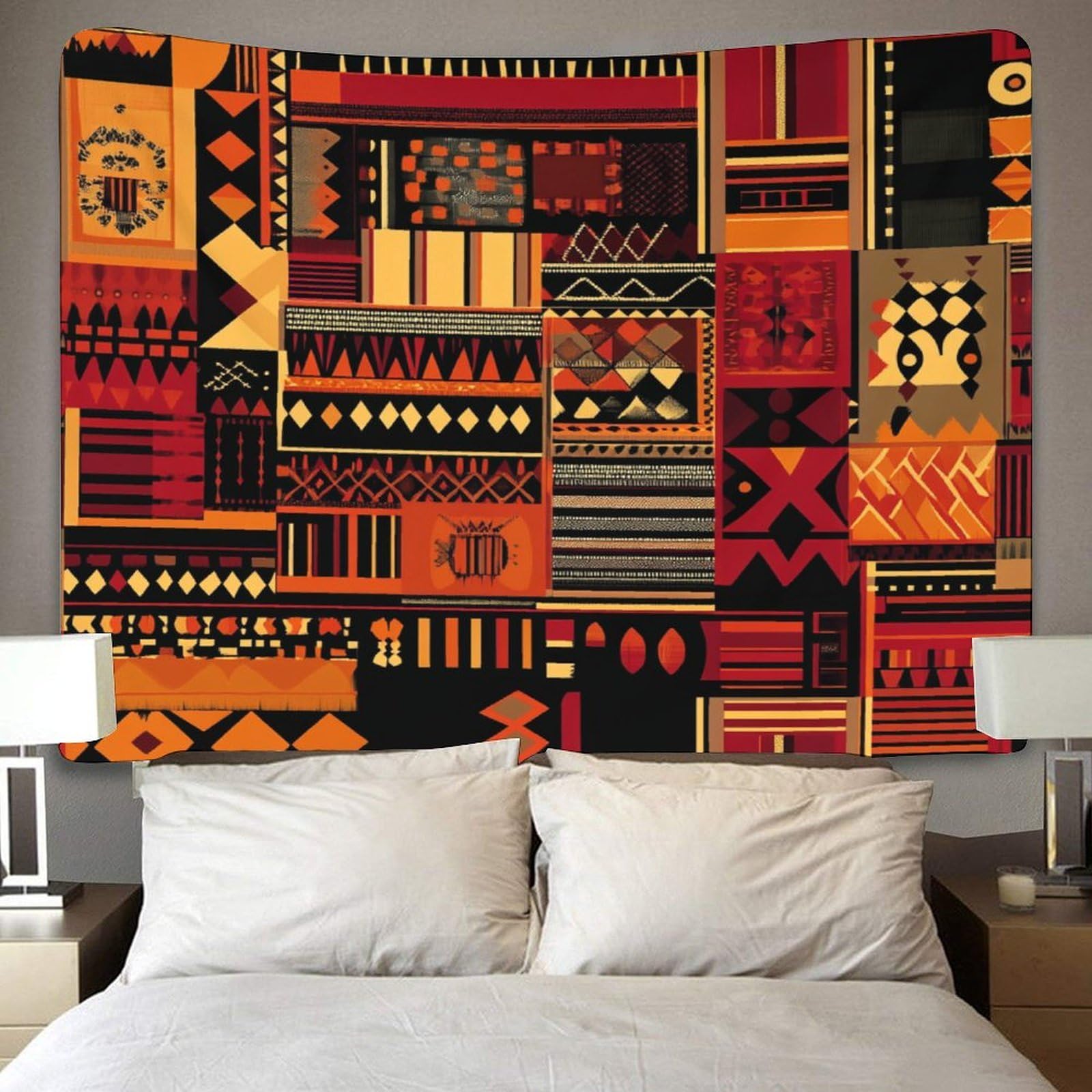 kaiyun Forme Geometriche e Organiche Parete Arazzo Da Parete Con Arte Murale Decorazioni Per La Casa Per Il Dormitorio Della Camera Da Letto (Tradizionale africano Arte,180cmx230cm)
