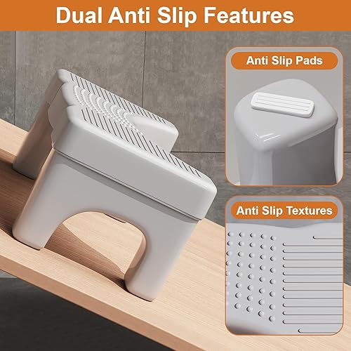 Vista 20 de Taburete de inodoro, taburete de excremento para baño, taburete de excremento de pies para adultos, banco portátil de sentadillas de viaje