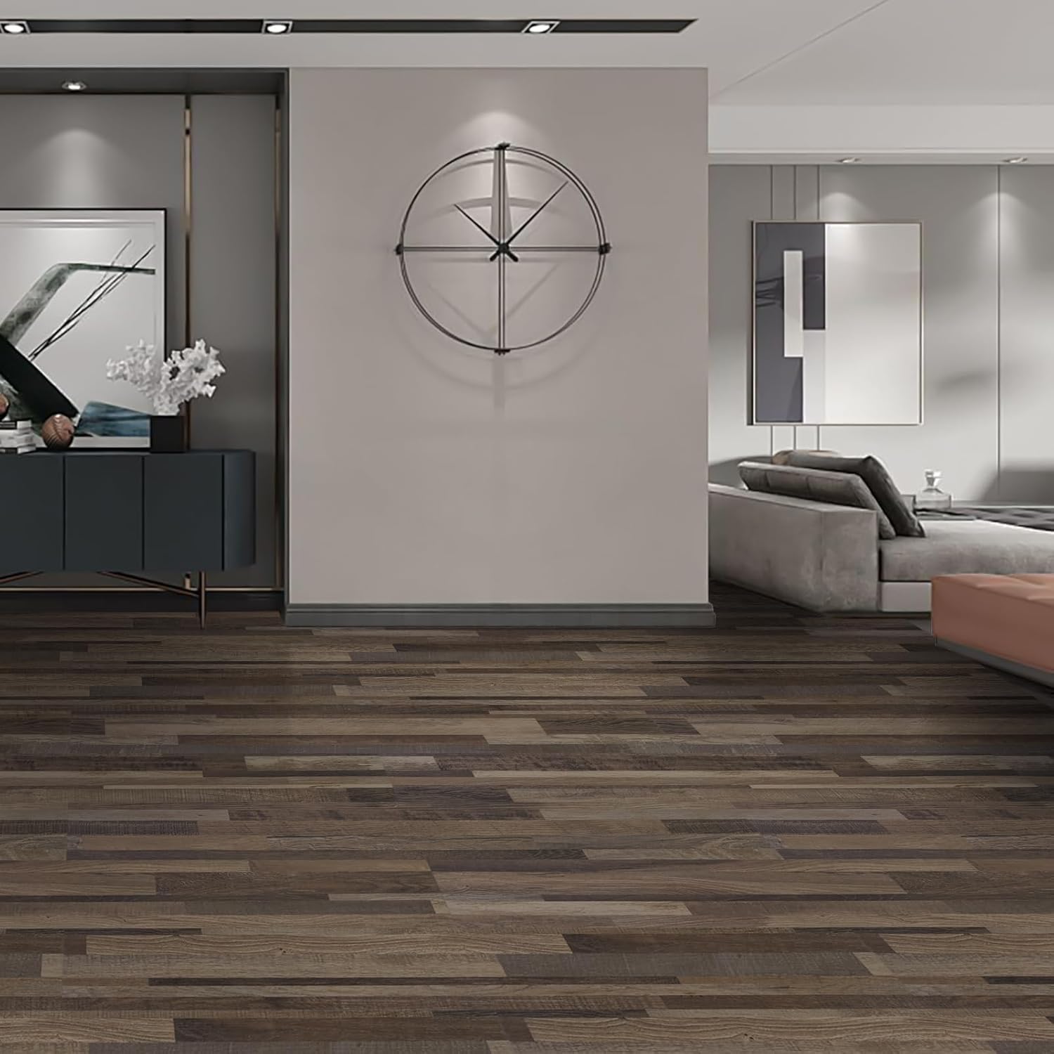 36-Pack 54 Sq.ft Peel and Stick Floor Tiles,Vinyl Flooring Wood Planks,Self-Adhesive Waterproof for Bedroom, Kitchen, Living Room Home Decor