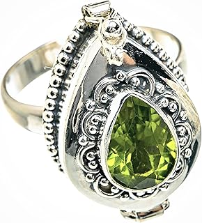 Open Peridot Ring, Peridot Sterling Silver Ring, Peridot Jewelry, Vintage Ring, Pear Peridot Ring, August Birthstone Ring, Anniversary Gift