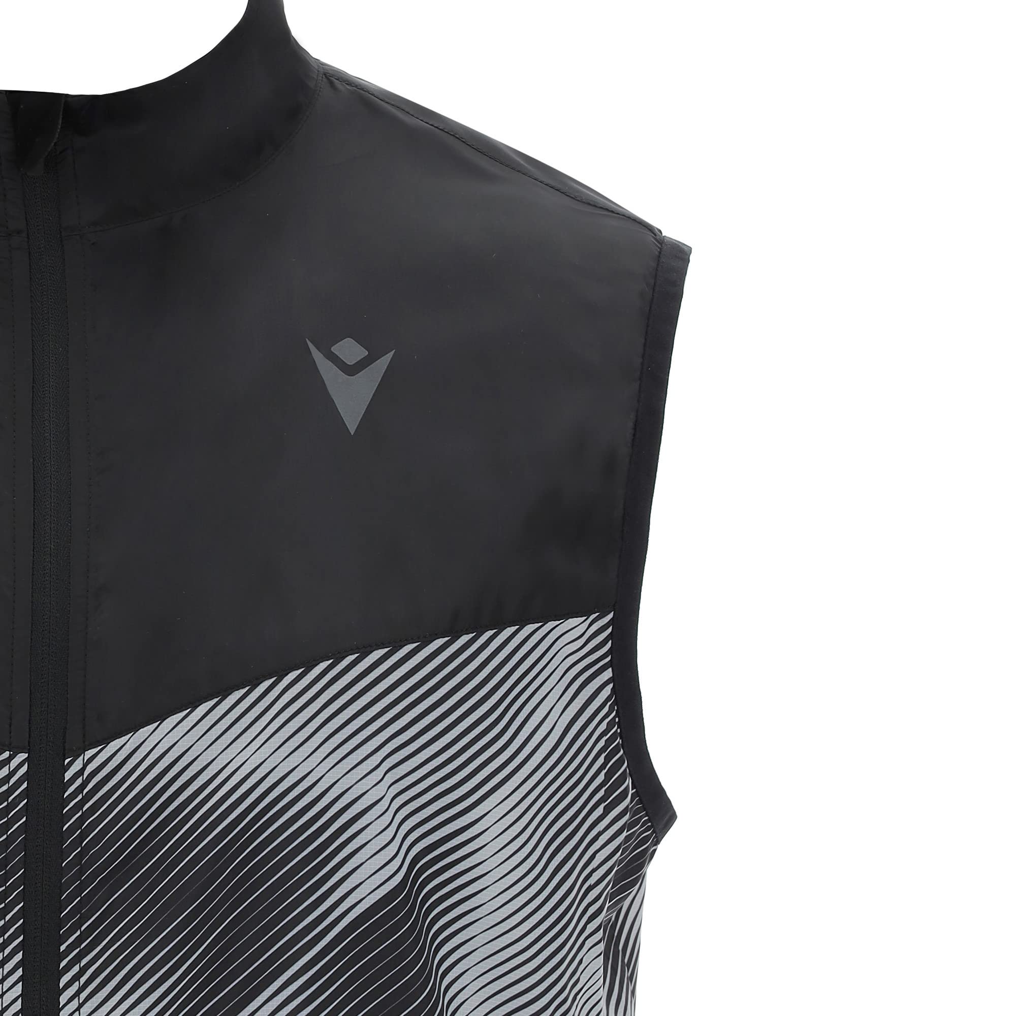Macron Run Chinook Scb Dennis W-breaker Gilet Wht/Blk Optical Pr Antivento Uomo