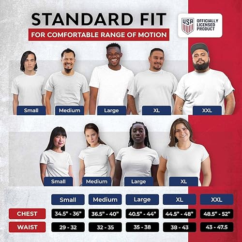 Miniatura 6 de The Victory Camiseta de manga corta unisex para adultos, con eslogan de la Selección Nacional de Fútbol de Estados Unidos, con licencia oficial