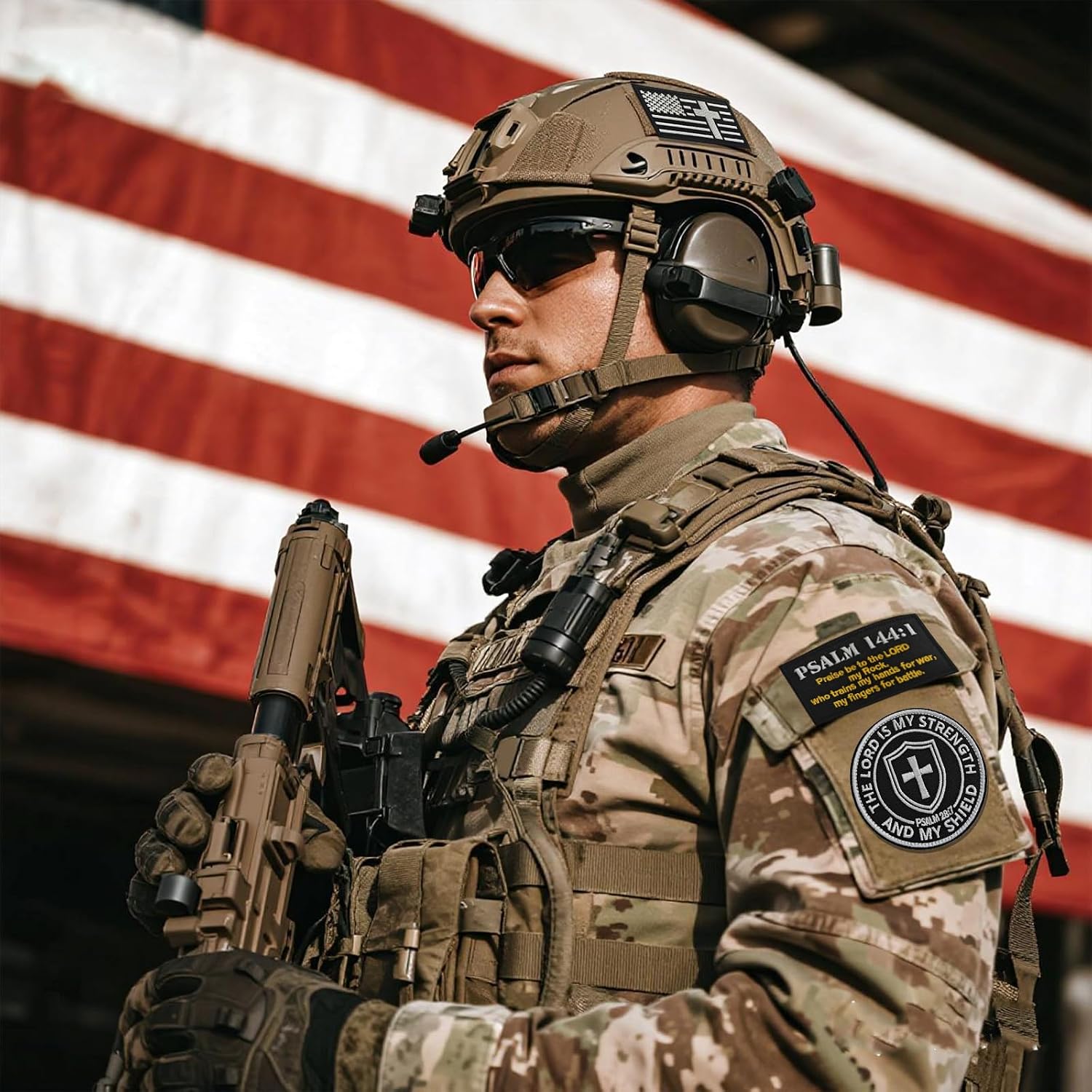 8pcs Christians Tactical Morale Patches, Hook & Loop Bible Verse Patches for Caps Bags Vests Military Uniforms