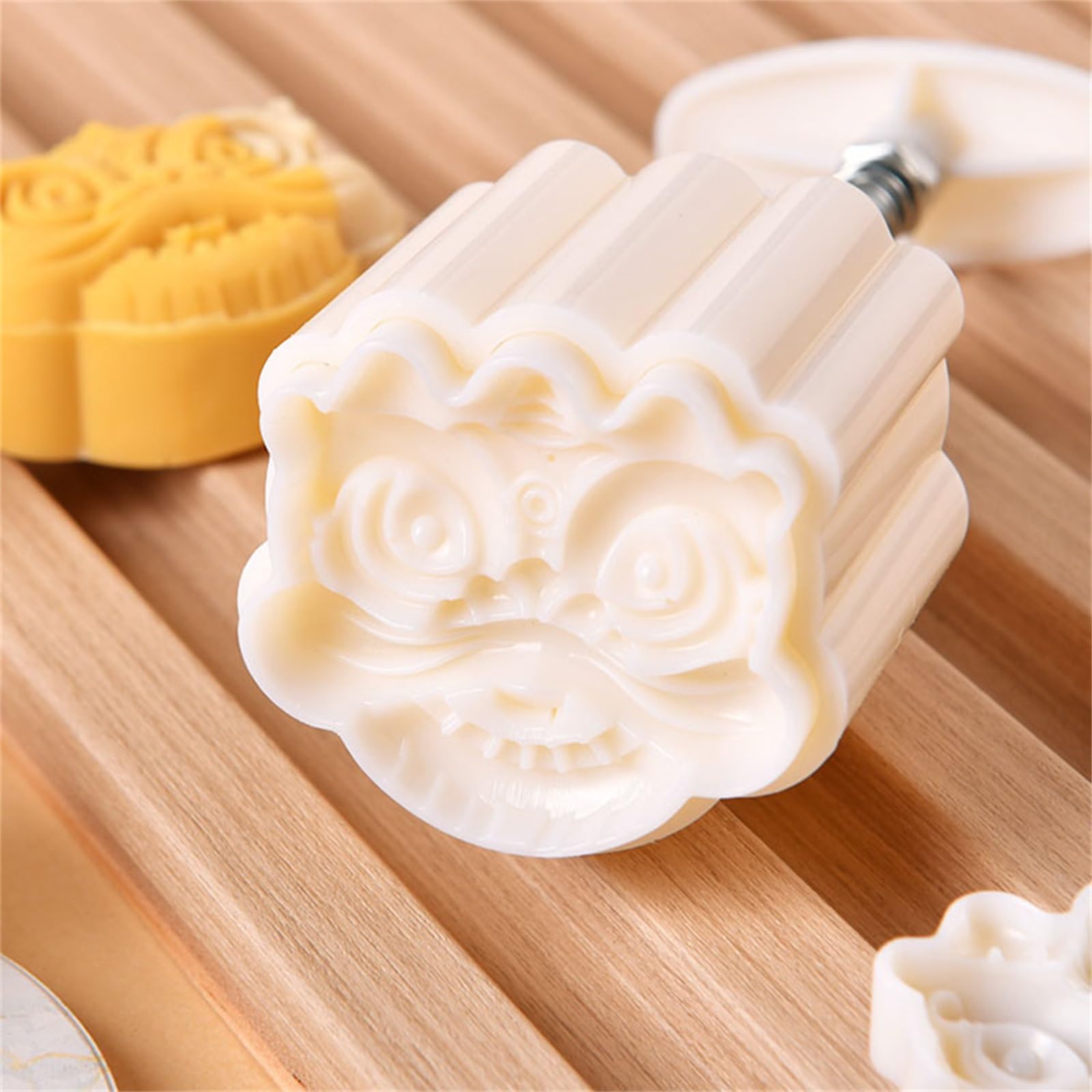 Mains sur le moule de gâteau de lune Moule à gâteau de lune de mi-festival, moules à gâteau de lune en plastique en forme de tigre et de lion, 50 g ou 75 g, presse à main DIY for la cuisson des gâteau