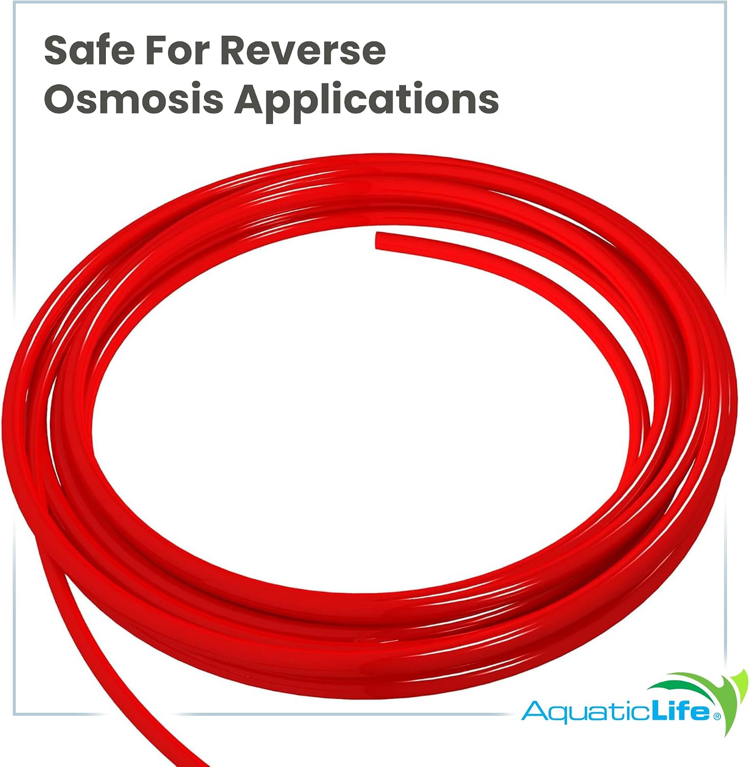 AQUATICLIFE 1/4” Polyethylene Reverse Osmosis RO Tubing, 50 feet – Red