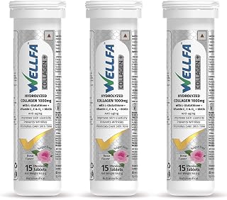 Wellfa Advanced Collagen & L-Glutathione Skin Formula (1000mg) | With Biotin, Vitamin C & E for Even Skin Tone & Anti-Wrin... Price In India