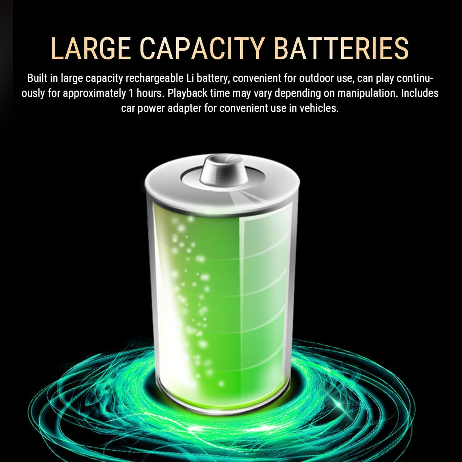 Illustration of a large capacity battery