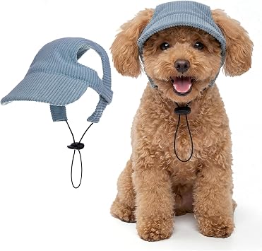 Rbenxia Dog Sun Hat with Ear Holes Pet Summer Baseball Beach Visor Hat | Adjustable Chin Strap,Puppy Sunbonnet Headdress Dog Outdoor Sun Protection outing travel hiking park picnics birthday weeding