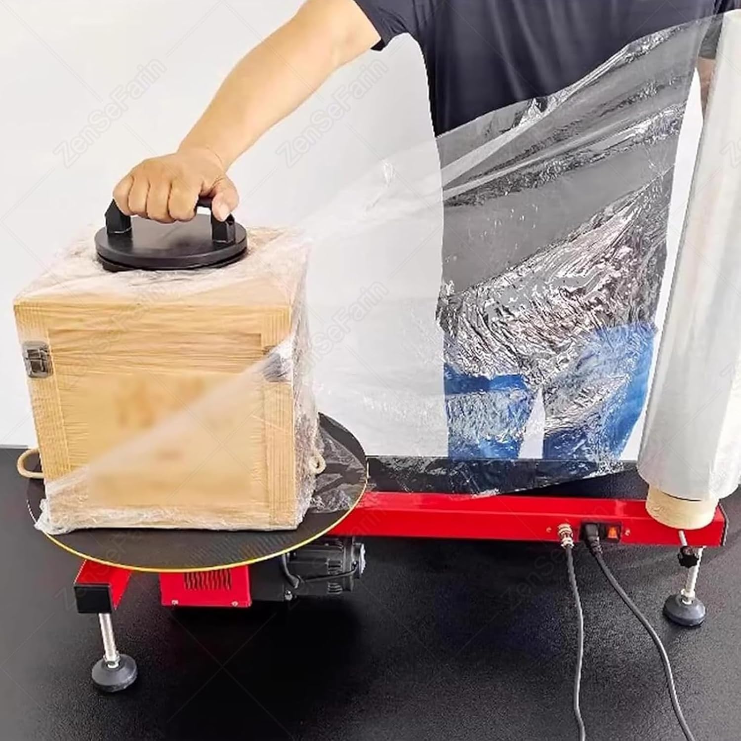 Heavy Duty Stretch Film Dispenser Machine - Stainless Steel Wrapping Tool for 20-70cm Film - Ideal for Parcel, Carton Box, Luggage, Warehouse Packing
