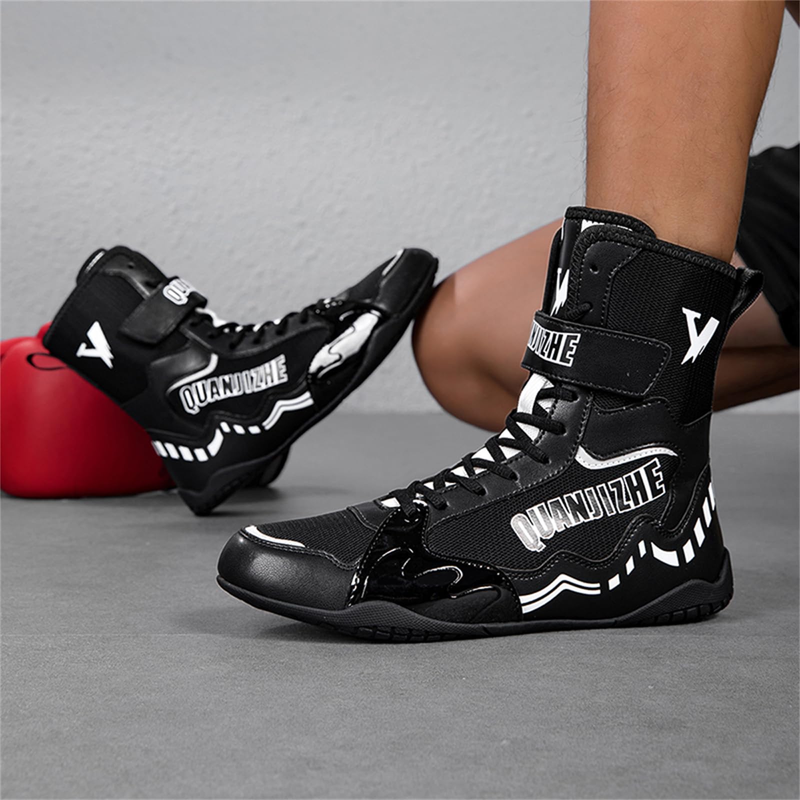 Zapatos Boxeo Hombre Zapatillas Lucha Libre Botas Ligero Fitness