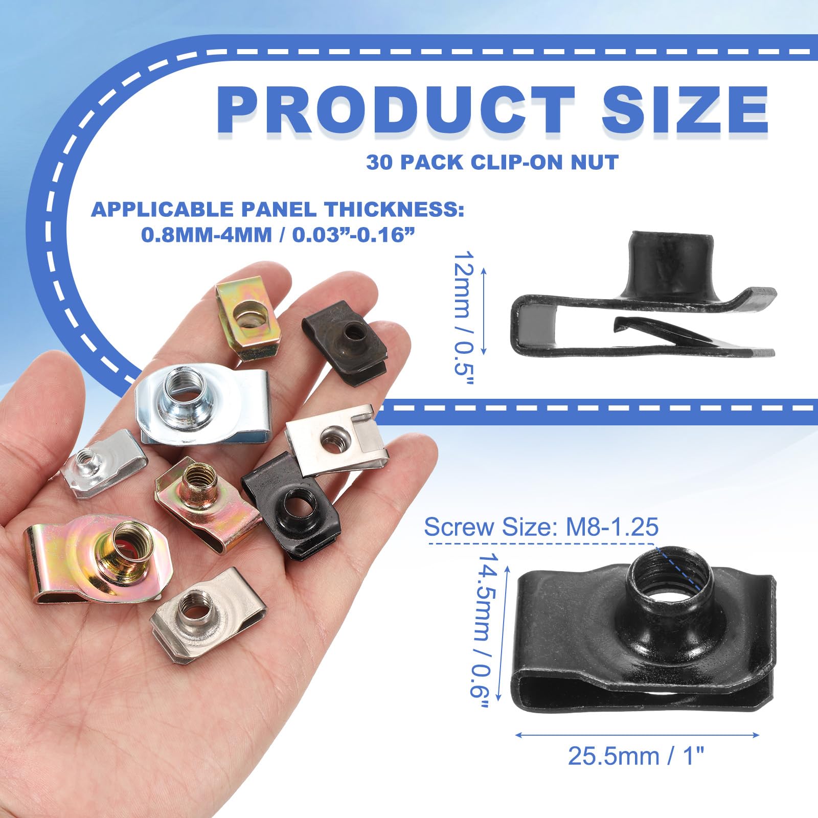 PATIKIL U-Style Clip-On Nut - Image 2