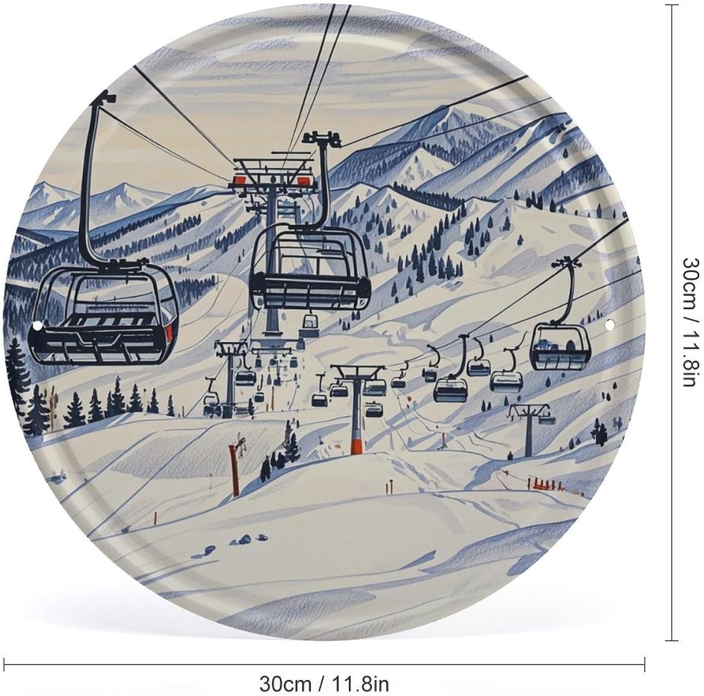 Metal Mount Horsney Ski Lift Tin Signs 12x12 Welcome Door Sign Poster Wall Art for Office Bar Cafe Garage Outdoor Porch Home Decor Rustproof Tinplate Hanging Wall Plaque with Pre-Drilled Holes image 2
