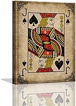 Mens Room Decor - Poker Spades Wall Pictures Game Room Decor Canvas Art Wall Decor Man Cave Accessories Bedroom Wall Art Vintage Cool Room Decor Prints Pictures for Game Room Framed 12x16inch