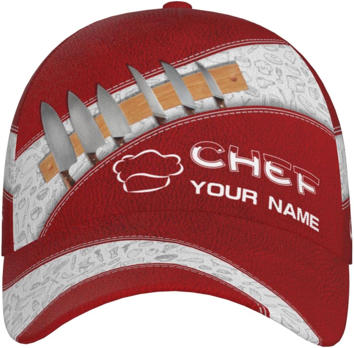 Chef Cap Unisex Baseball Caps Custom Name Text Dad Hat 3D Adjustable Cooking Hats for Men Husband Brother Boyfriend