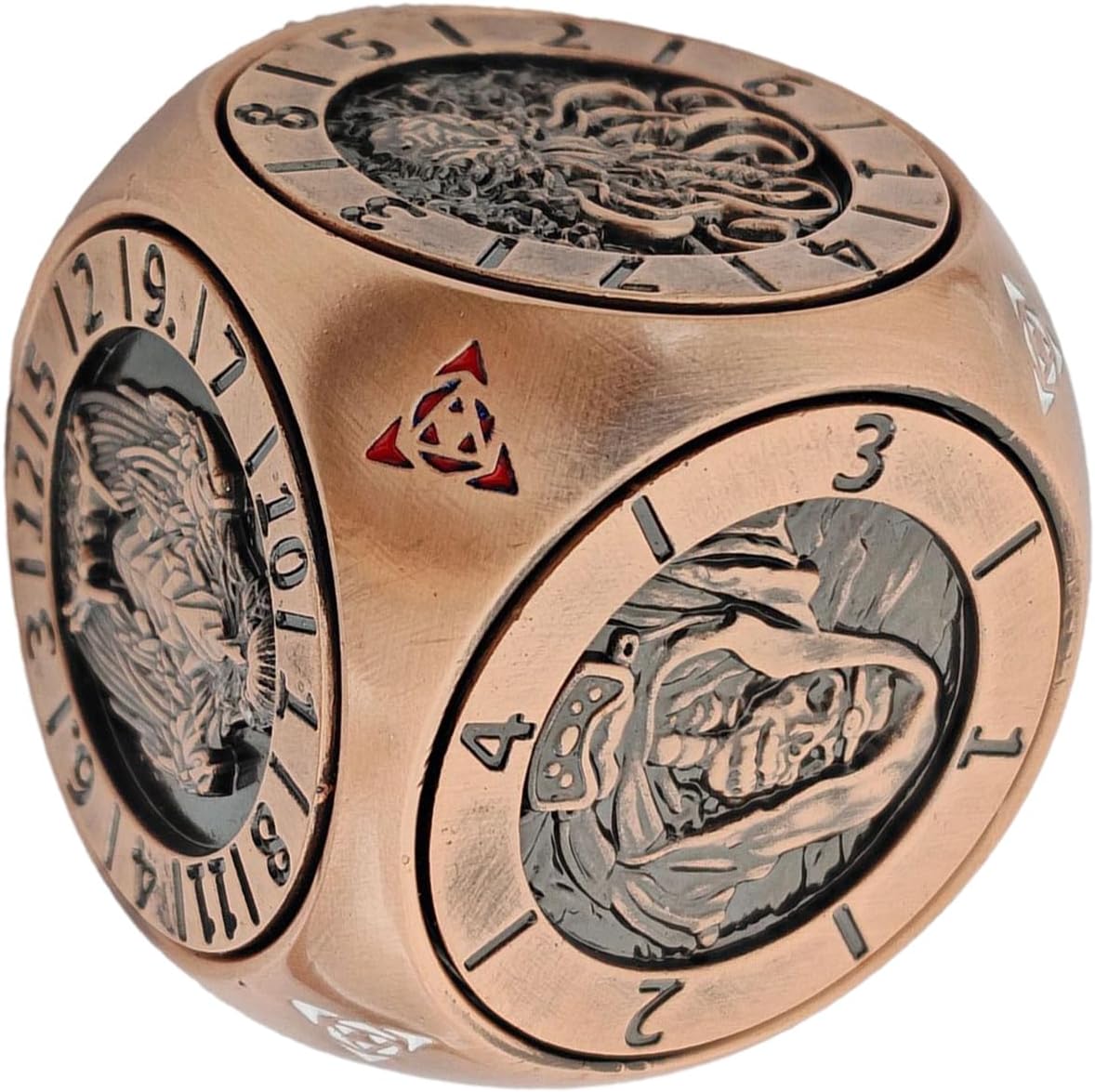Tabletop Game Dice,6-Sided Metal Table Games Spinner Dice with Magnetic Box - Lightweight Gathering Supplies for Leisure Home Family Gathering Bar Competition