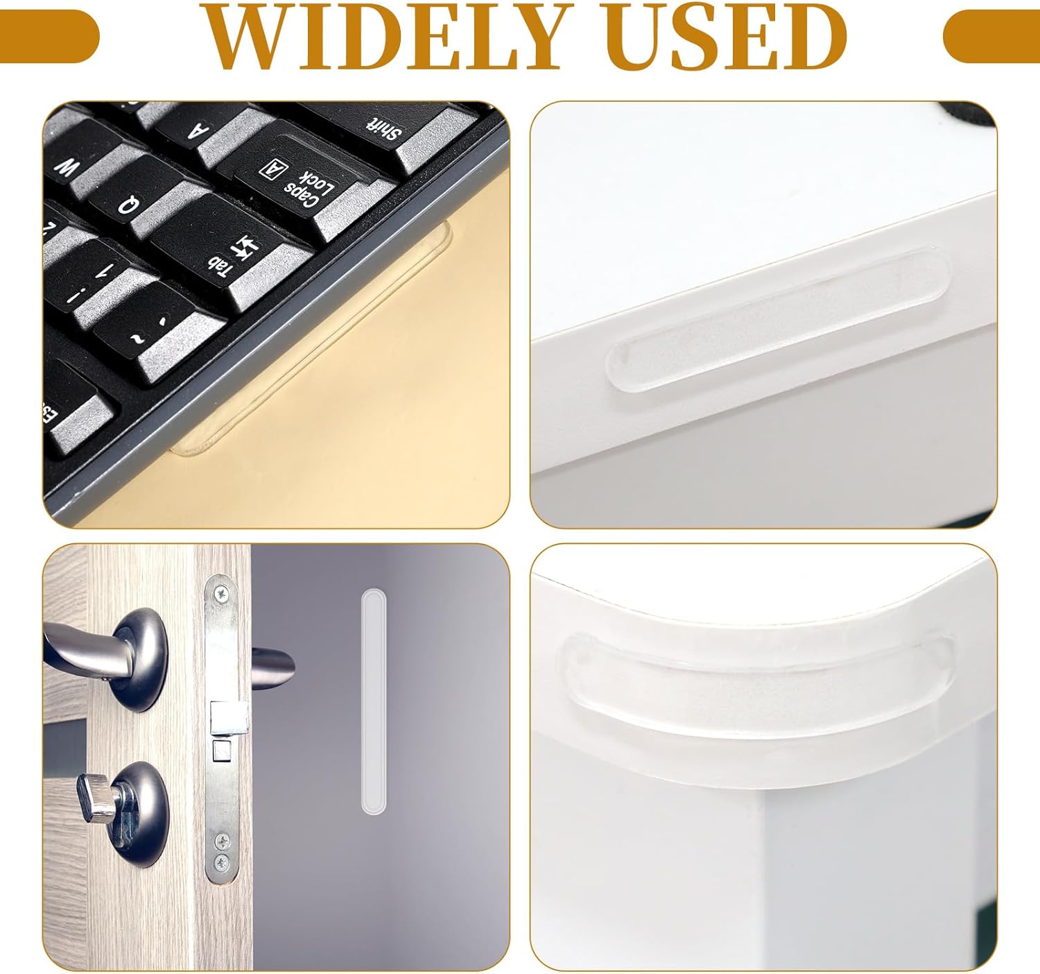 Pack of 44 Furniture Buffer Door Buffer for Cabinets 3 Sizes Door Buffer Self-Adhesive Wall Buffer to Protect Cabinet Stoppers Furniture Buffer Strips Glass Table Tops Non-Slip Pads for Noise