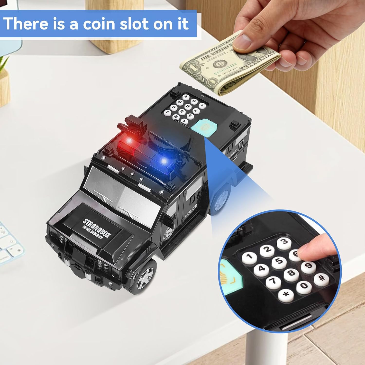Armored Car Money Saving Box, Electronic Piggy Bank for Boys & Girls