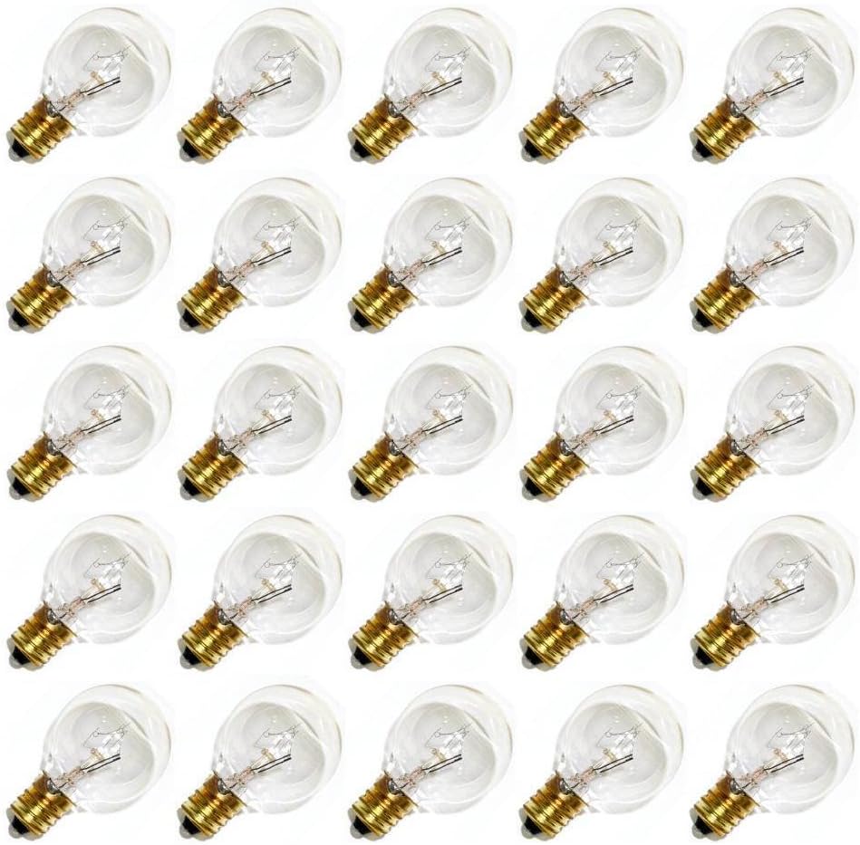 Sival 30120 - G30 Candelabra Screw Base Clear 25 Pack Christmas Light Bulbs