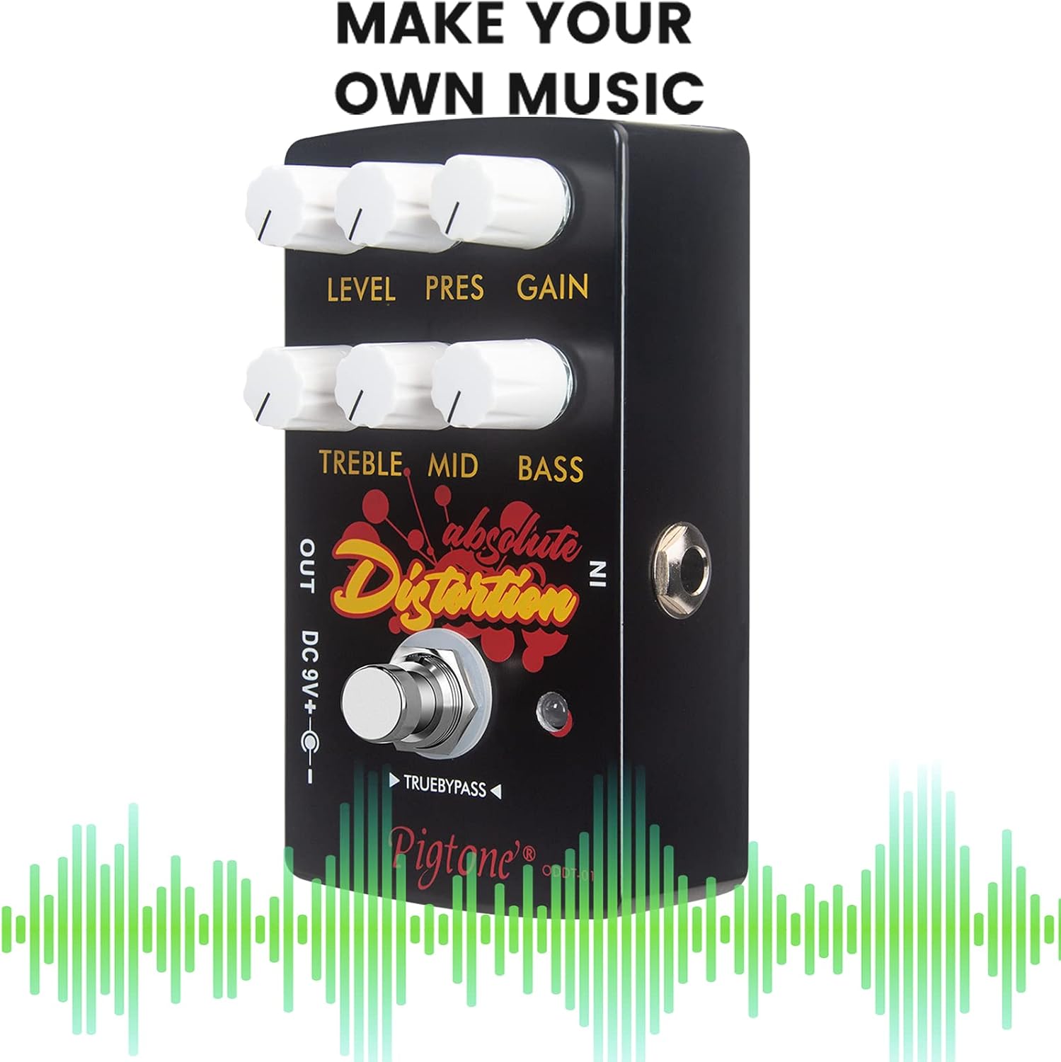 pigtone Overdrive Distortion Guitar Effect Pedal DC 9V Analog True Bypass PP-33