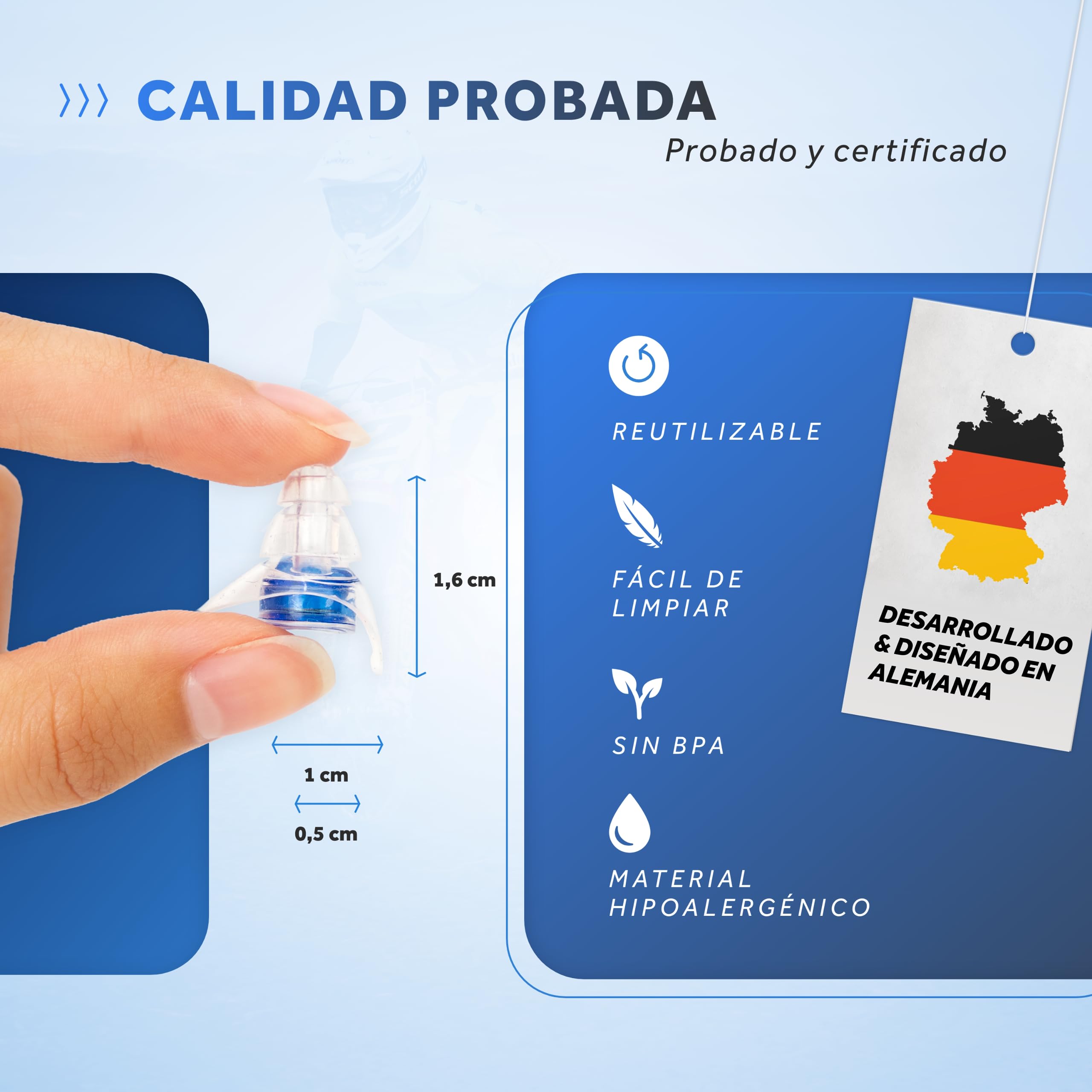 Schallwerk ® Strong+ Tapones oidos con protección Extra Fuerte – amortigua el Ruido y Mantiene la Calidad del Sonido – Ideal para la música, los Festivales, el Trabajo, el Estudio