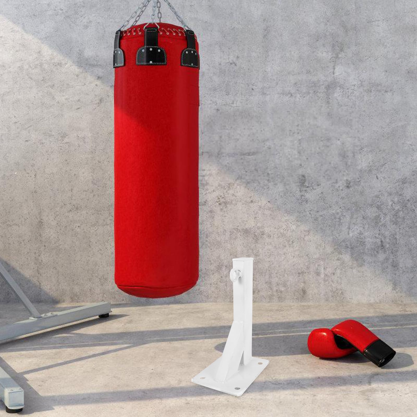 Toyvian Supporto in Metallo Bianco per Sacco da Boxe da Appendere, Gancio da Parete Multiuso Facile da Usare per Sacchi e Amache, Adatto a Soffitti e Pavimenti