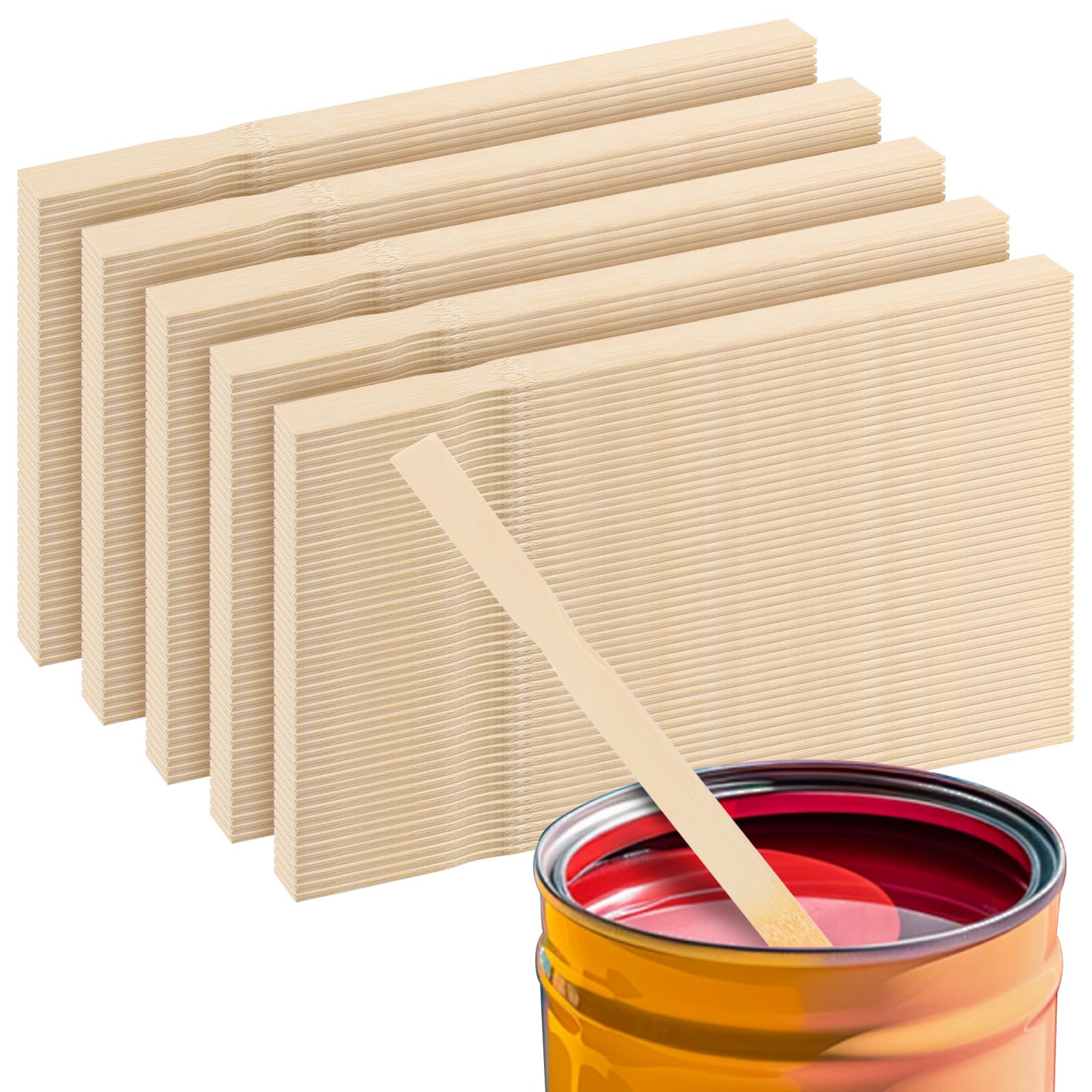 200 varillas de mezcla de pintura de madera de 35 x 2,2 x 0,3 cm, 35 x 2,2 x 0,3 cm, varillas de mezcla de pintura de madera, herramienta de pintura para pintura, mezcla de revestimiento