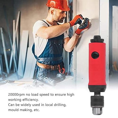 Miniatura 8 de 38in Straight Pneumatic Drill, High Speed Straight Pneumatic Power Drilling Machine Tool Set Efficient for DIY Fans Red 20000rpm Air Drill