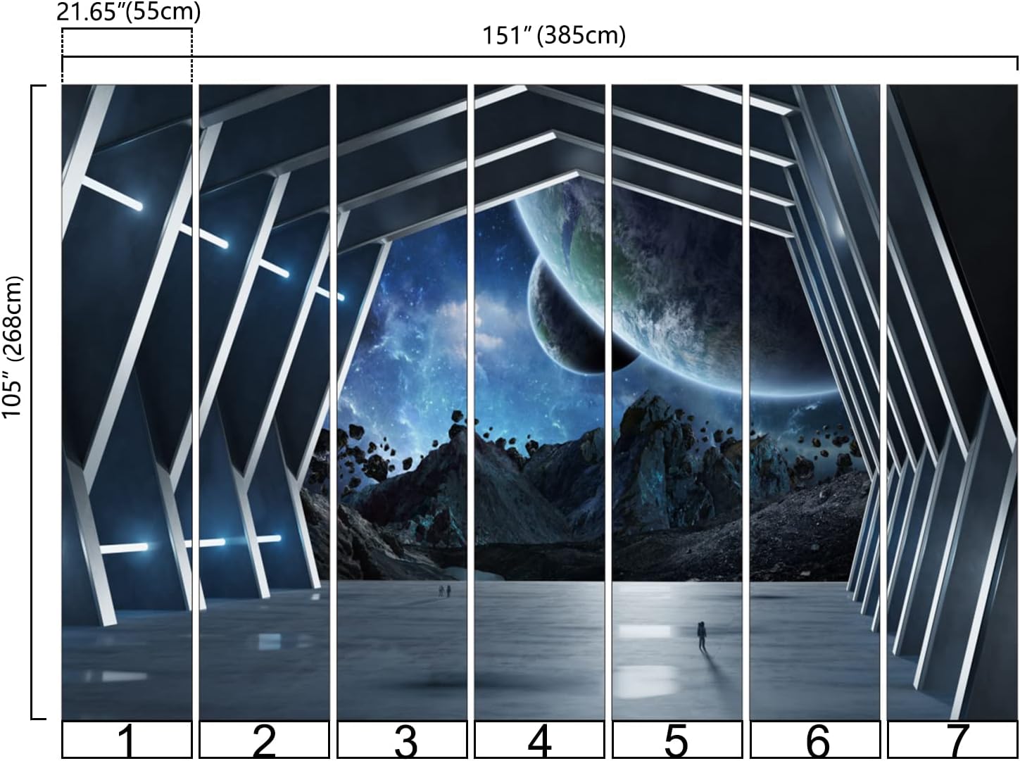 Bormia 3D Space Wallpaper Mural for Office Room Living Room Bedroom(Not Peel n' Stick)