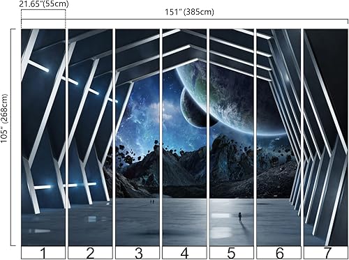 Miniatura 3 de Bormia Papel tapiz 3D para oficina, sala de estar, dormitorio (no se pega ni se pega)