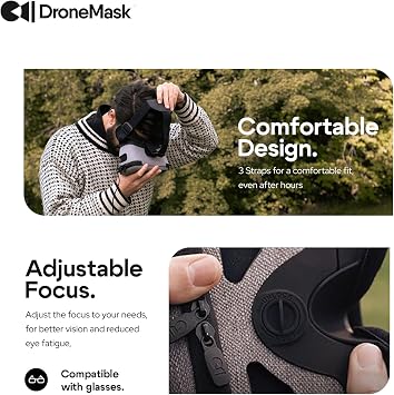 DroneMask 2 | FPV Goggles for All Camera Drones | Unibody Lens | HD FPV Goggles | Compatible Versatile Skyview FPV Drone Goggles | Clear Immersive View | All GPS Camera Drone