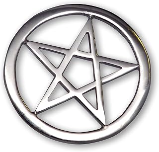Pentacle Pentagram Jacket or Hat Pin Polished Silver Finish Pewter