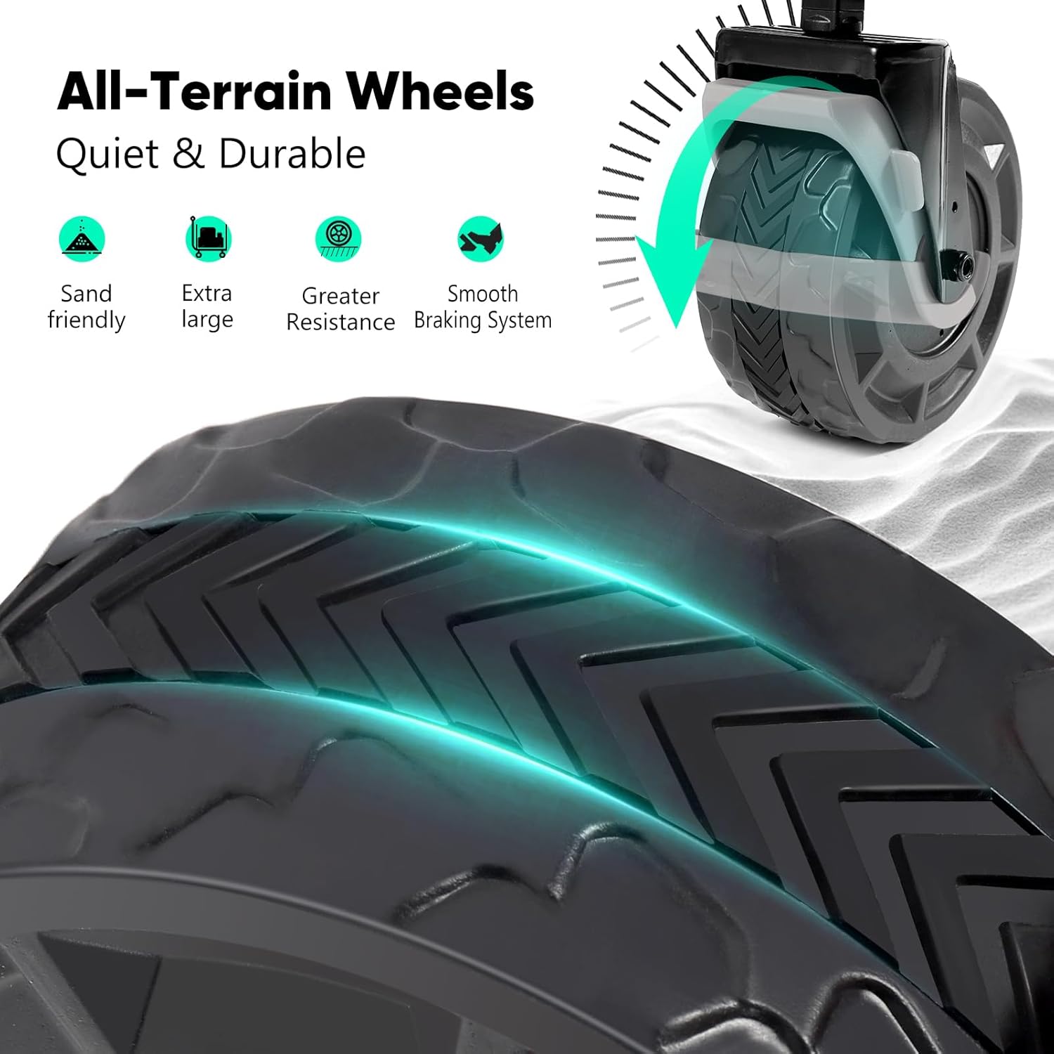 Sekey Wagon Cart with Big All-Terrain Beach Wheels, Collapsible Heavy Duty Extended Wagons with Taligate, Foldable Utility Carts for Camping, Garden, Outdoor, Grocery, Sports. Grey