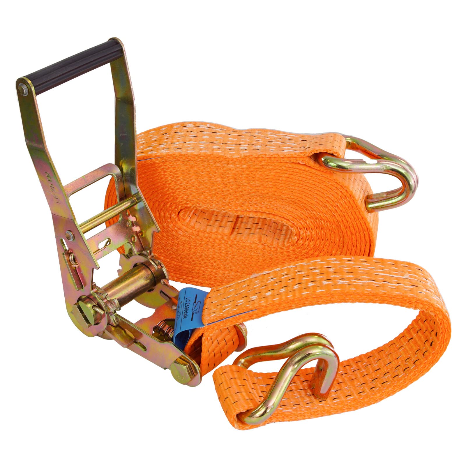 TRUTZHOLM® 5X Spanngurte mit Ratsche Zurrgurte 8m 5000kg 50mm 2 teilig TÜV/GS 5000 daN Doppelhaken beidseitig orange